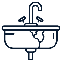 Broken bathroom fittings icon