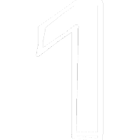 White number one on transparent background