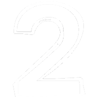White number two on transparent background
